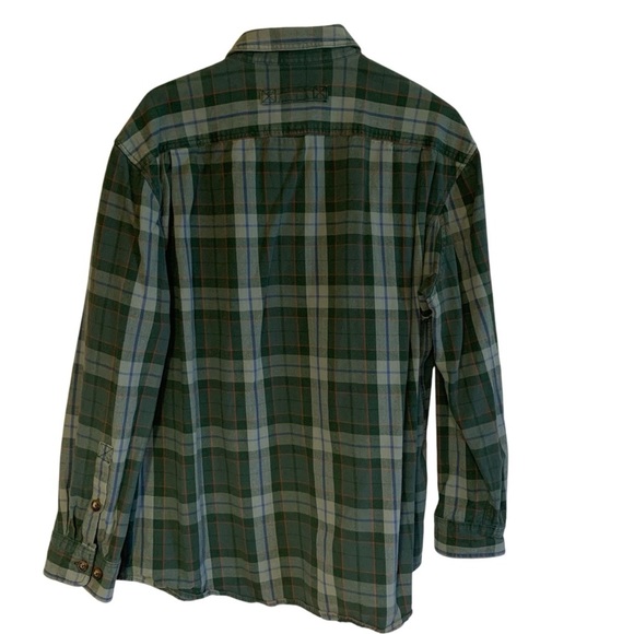 Duluth Trading Co Green & Blue Plaid XL Mens Flannel Shirt - Picture 2 of 15